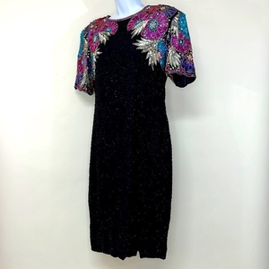 1980’s Stenay silk, sequined,‎ body-con party dress - 8
